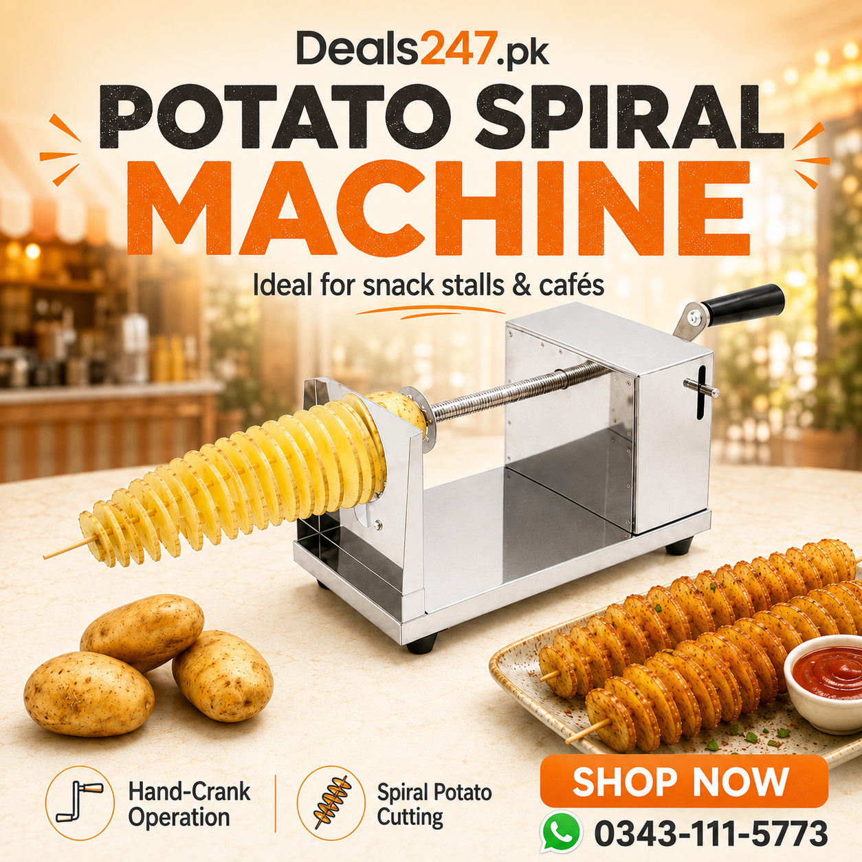 Professional Potato Spiral Stainless Steel Machine