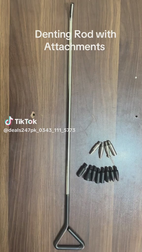 Steel Auto Dent Repair PDR Rod with Multiple Heads | Car Dent Removal Tool